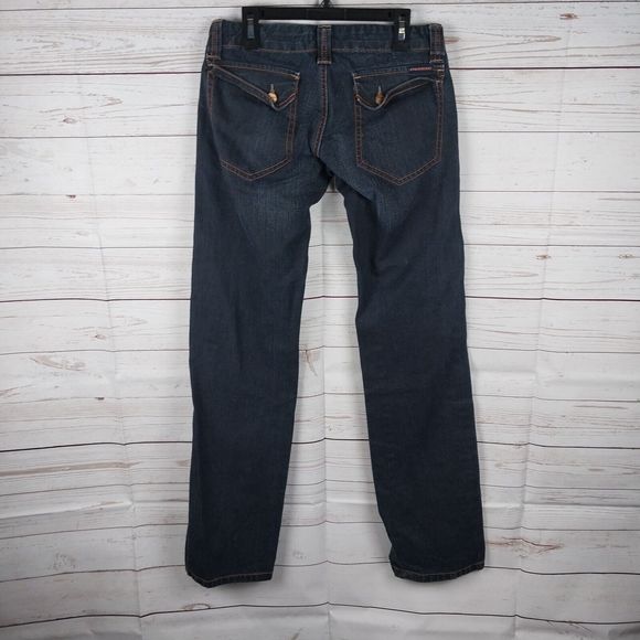 FREESOUL Funamentals Sake Jeans Straight Leg Low Rise W26 L33 Dark Blue Denim - Picture 2 of 15